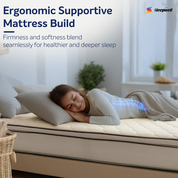 Sleepwell Executive Bonnell Spring Bed With Ergonomic Supportive Mattress Build from Living point