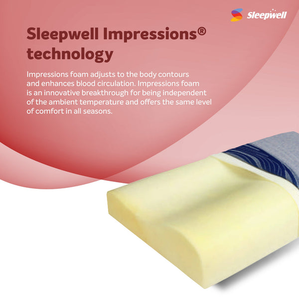 Sleepwell Impressions Curves Pillow with Impressions technology from Living point