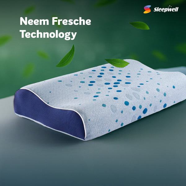 Sleepwell Latex Plus Curves Pillow with Neem Fresche Technology from Living point
