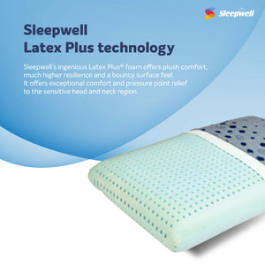 Sleepwell Latex Plus Regular Pillow with Latex plus technology from Living point