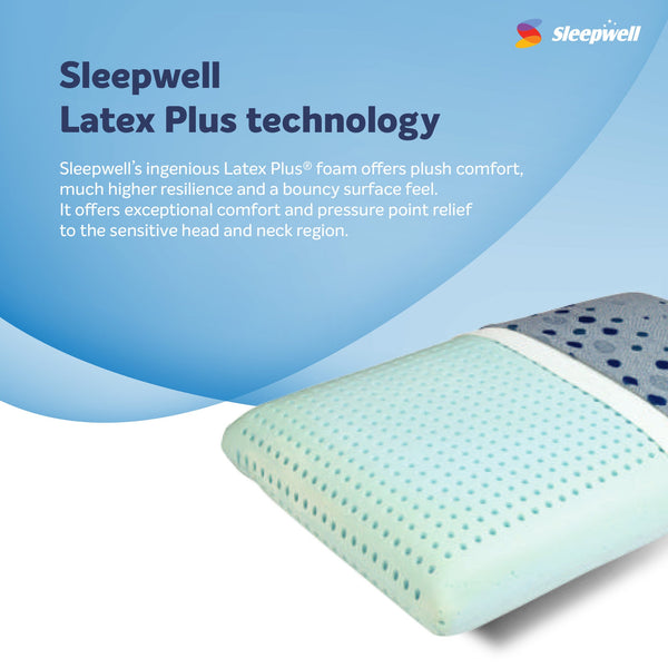 Sleepwell Latex Plus Regular Pillow with Latex plus technology from Living point