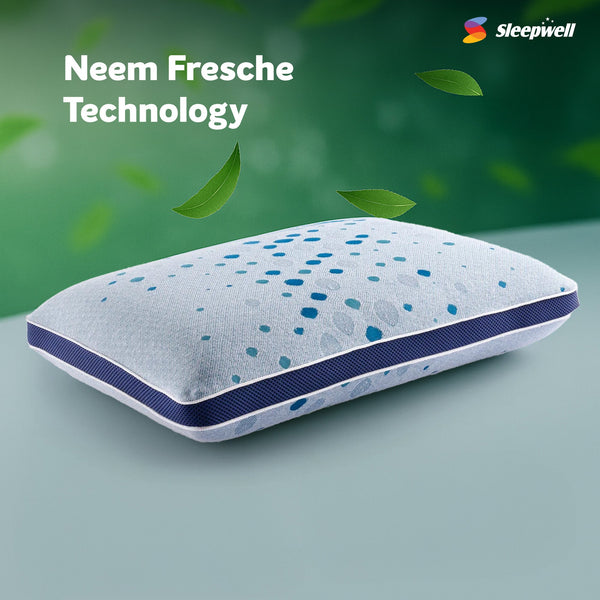 Sleepwell Latex Plus Regular Pillow with Neem Fresche Technology from Living point