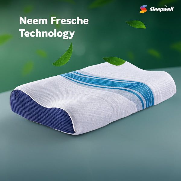 Sleepwell Nexa Curves Pillow with Neem Fresche Technology from Living point