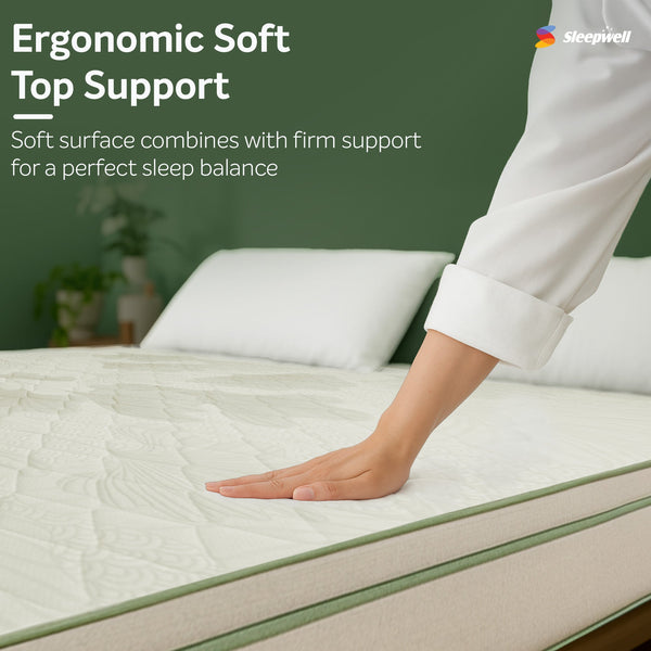 Sleepwell Pro Grid Mattress with Ergonomic Soft Top Support from Living point