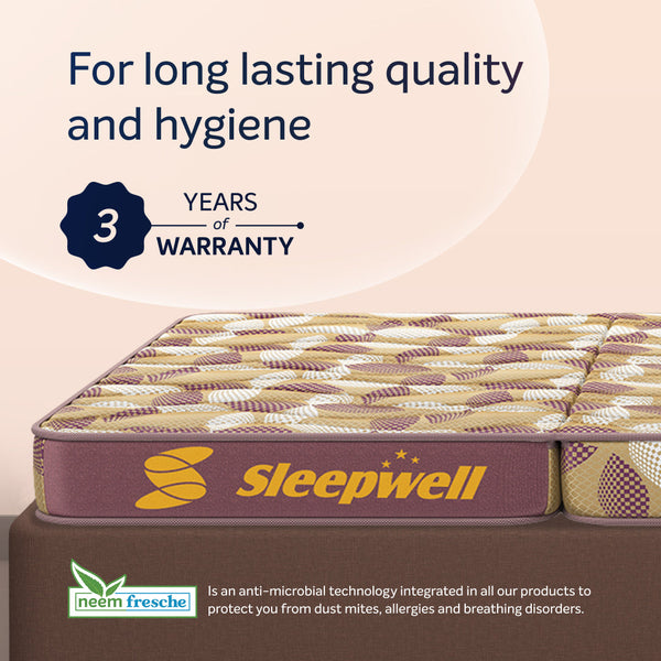 Sleepwell Tarang Single Mattress For Long Lasting Quality and Hygiene from Living point