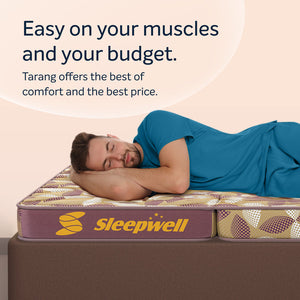 Sleepwell Tarang Single Mattress with Easy on Your Muscles and your budget from Living point