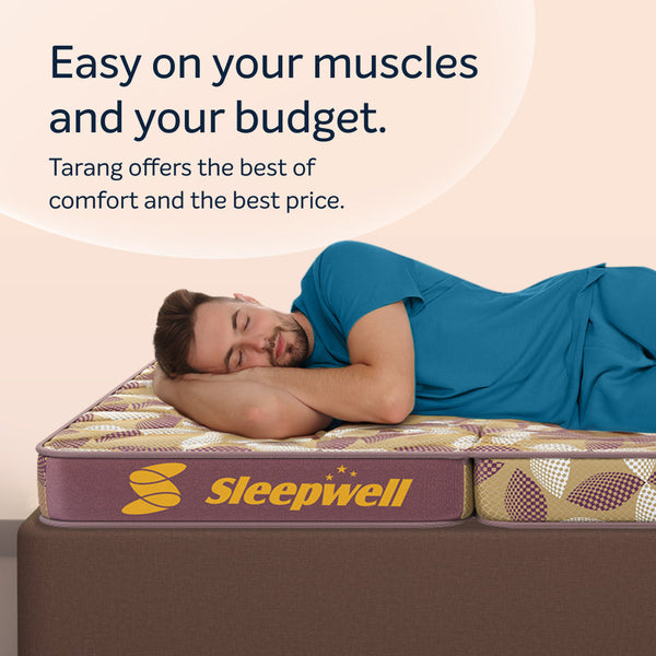 Sleepwell Tarang Single Mattress with Easy on Your Muscles and your budget from Living point