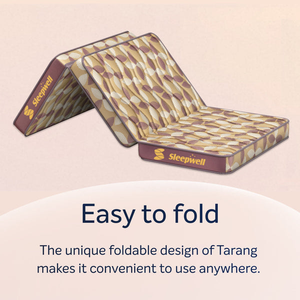 Sleepwell Tarang Single Mattress with Wasy to fold from Living point