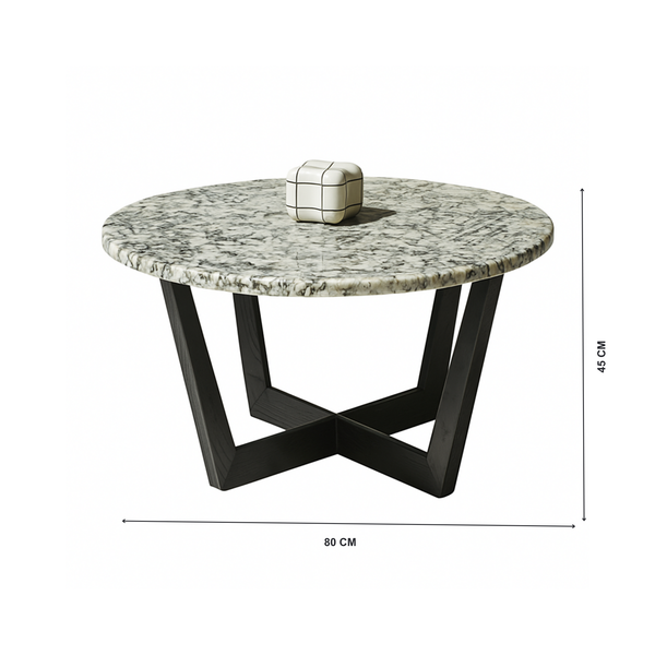 Urban Marble Coffee Table – Round Top with Crossed Base Living Point