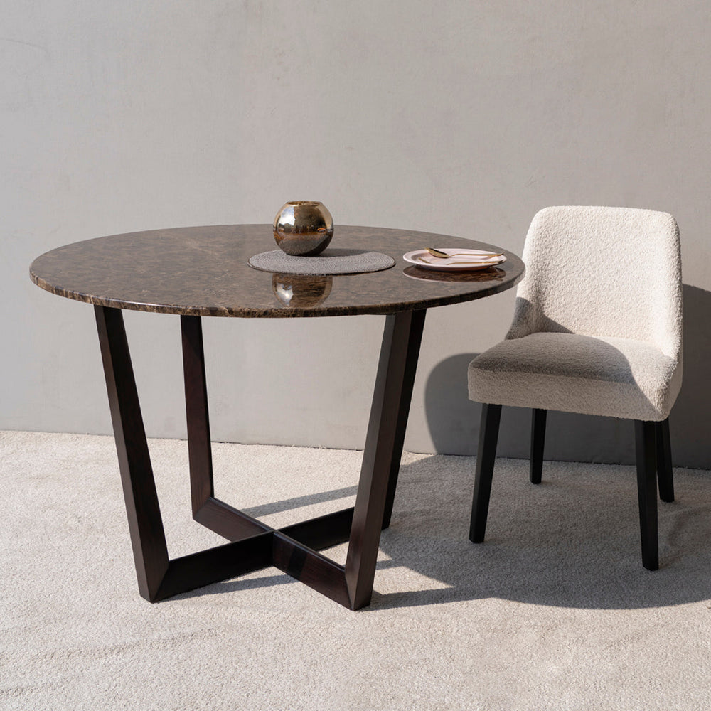 Urban Marble Dining Table round brown marble top from Living point