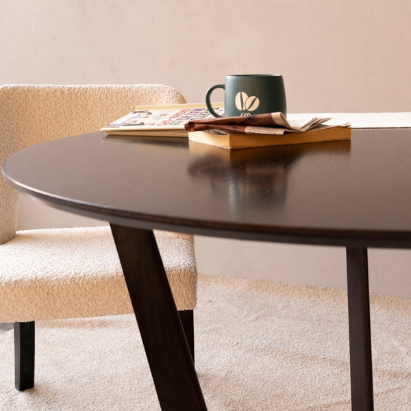 Urban Wooden Dining Table Close View from Living point