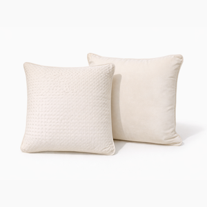 Vanilla Velvet & Embossed Diamond Pillow Set of 2 from Living point