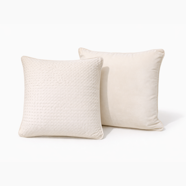Vanilla Velvet & Embossed Diamond Pillow Set of 2 from Living point