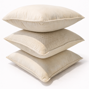 Vanilla Velvet & Embossed Diamond Pillow Set of 3 from Living point