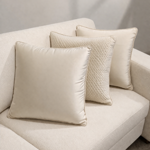 Vanilla Velvet & Embossed Diamond Pillow Set of 3 Lifestyle Image from Living point