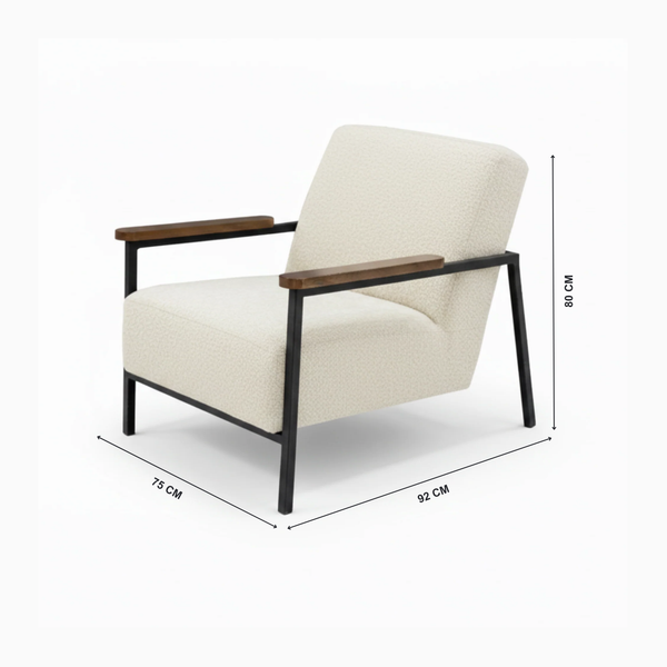 Verona Metal Accent Chair Image With Measurments from Living point