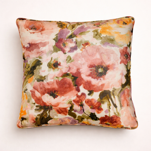 Watercolour Floral Print Pillow from Living Point