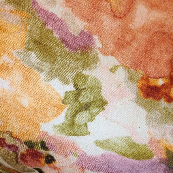 Watercolour Floral Print Pillow Fabric Close Image from Living point