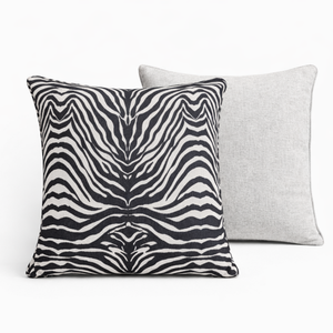 Zebra Print & Cloud Cream Chenille Pillow Set of 2 Lifestyle Image from Living point