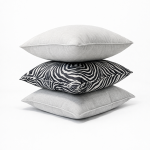 Zebra Print & Cloud Cream Chenille Pillow Set of 3 from Living Point