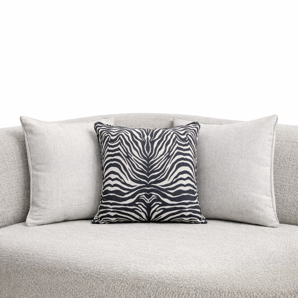 Zebra Print & Cloud Cream Chenille Pillow Set of 3 Lifestyle Image  from Living point