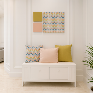 Zig Zag Wall Art & Decorative Pillows from Living point