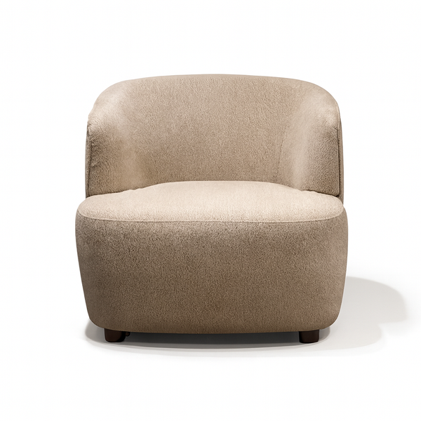 Front view of Mila Chair beige accent chair