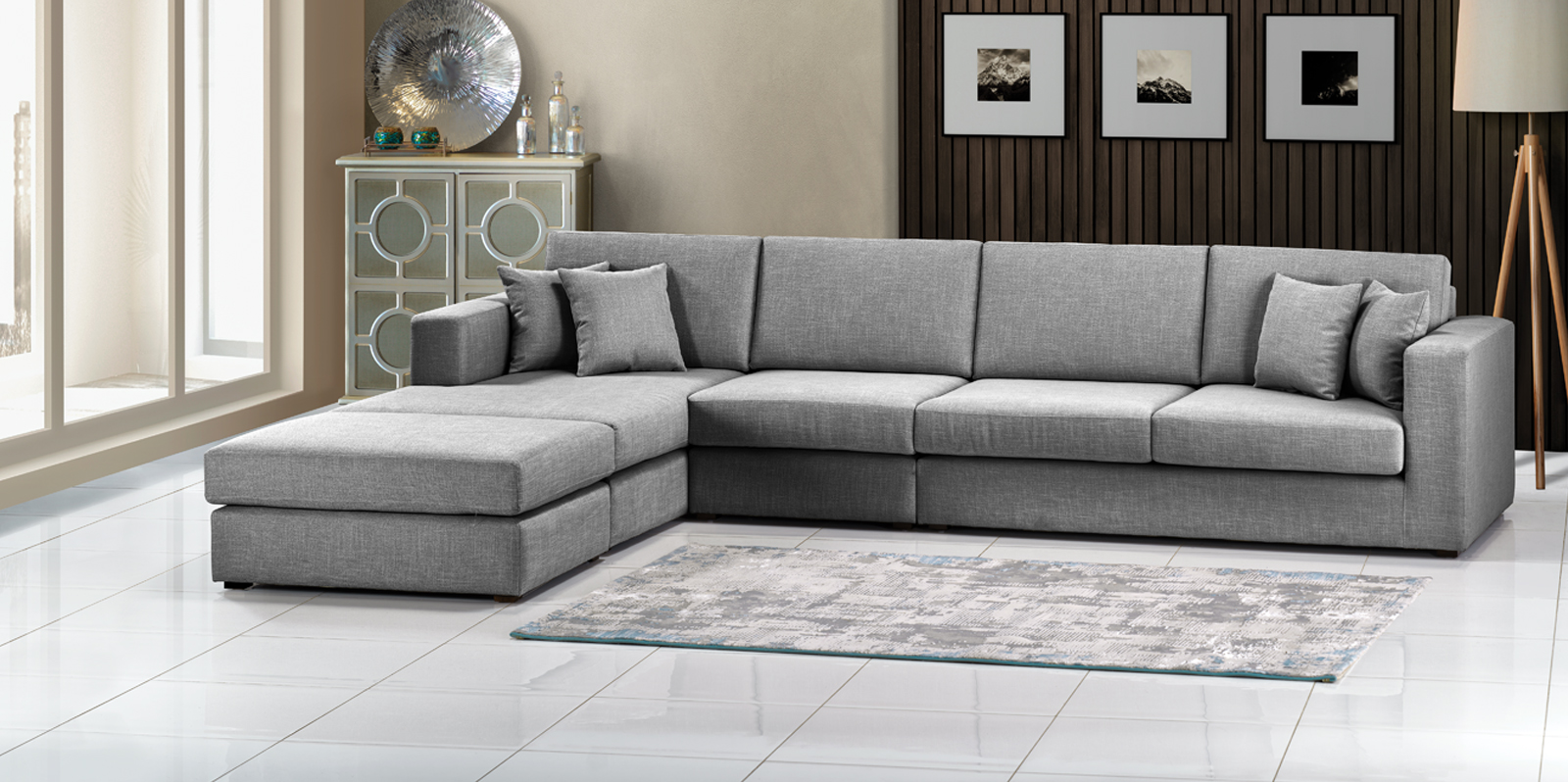 4 seater lounge with ottoman